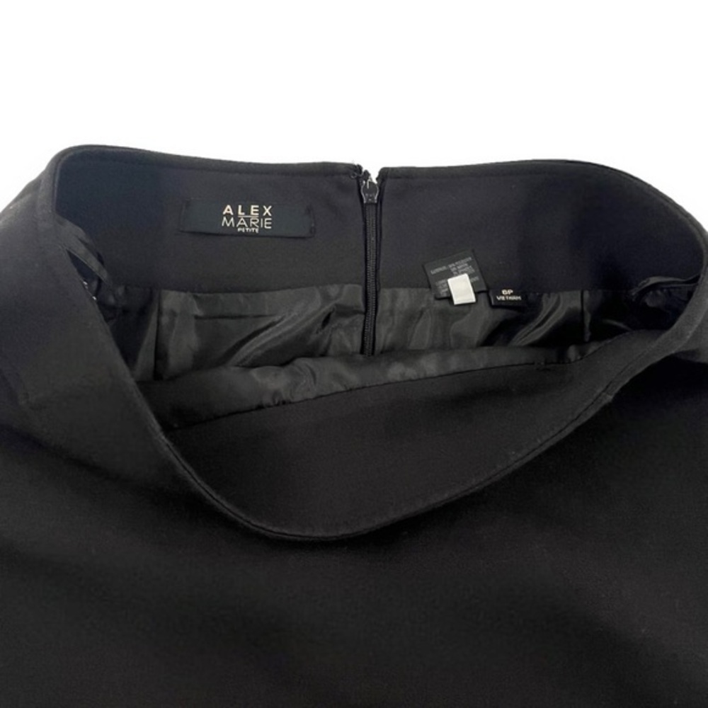 Alex Marie Womens Black Knee Length Skirt Size 6P 10611